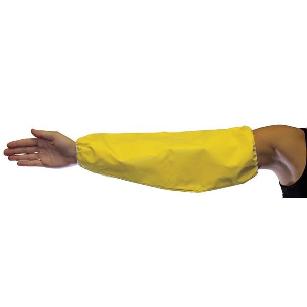 Ansell 59-050 Chemical Resistant Sleeves, 16 mil Thick, Serged Seam, Yellow, 1 PR - 59-050