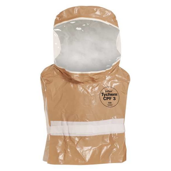 Dupont Hood. Standard Visor, 1 Layer 20 mil PVC. Extends Over Chest. Hook, Loop Waist Closure. Tan. UNI - C3651TTN00000600