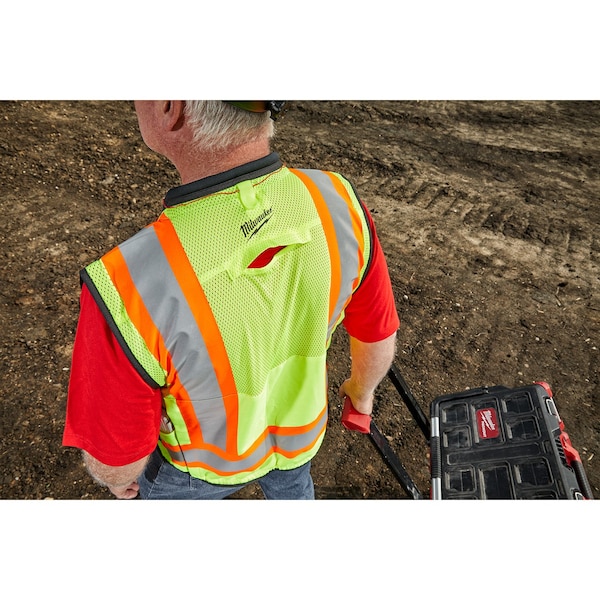 Milwaukee Tool Class 2 Surveyor's High Visibility Orange Safety Vest - Large/X-Large - 48-73-5166