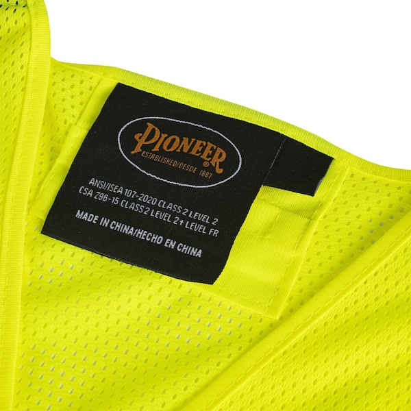 Pioneer Safety Vest, Hi-Vis, Yellow, FR, L/XL - V2510860U-L/XL