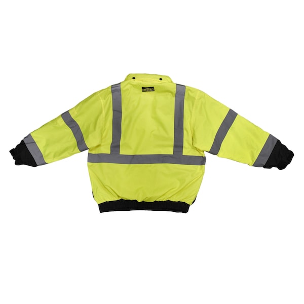 Radians Hi-Vis 3-in-1 Bomber Jacket, 100% Polyester Oxford, 300D, DWR Coated, Hi-Vis Green / Black, L - SJ210B-3ZGS-L