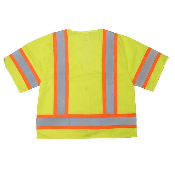 Radians Hi-Vis Economy Vest w/Two-Tone Trim M Class 3 , Zipper Closure 2 Pockets - SV22-3ZGM-M