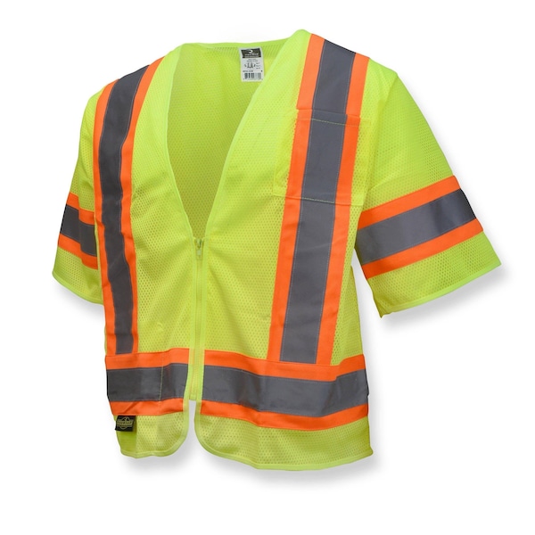 Radians Hi-Vis Economy Vest w/Two-Tone Trim M Class 3 , Zipper Closure 2 Pockets - SV22-3ZGM-M