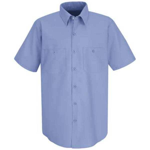 Red Kap Men's Short Sleeve Industrial Work Shirt, Cotton/Polyester, Button Closure, 2 Front Pocket(s), L - SP24LB SS L