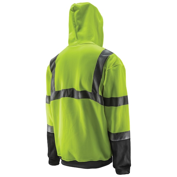Lift Safety Hi-Vis Hoodie, 100% Polyester Fleece, Class 2 Type R, Yellow/Black, 4XL - AVH-17HVK4L