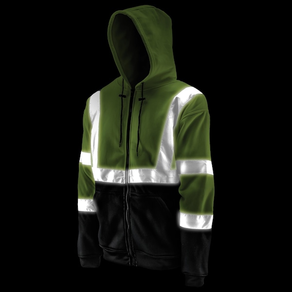 Lift Safety Hi-Vis Hoodie, 100% Polyester Fleece, Class 2 Type R, Yellow/Black, 4XL - AVH-17HVK4L