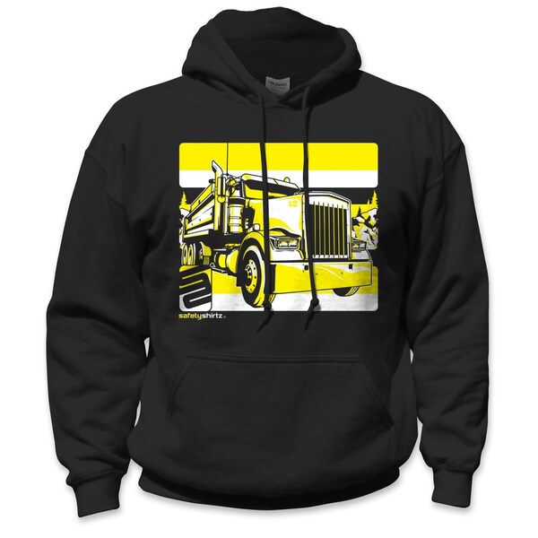 Safetyshirtz Dump Truck High Visibility Hoodie, Black, XL - 31010503XL
