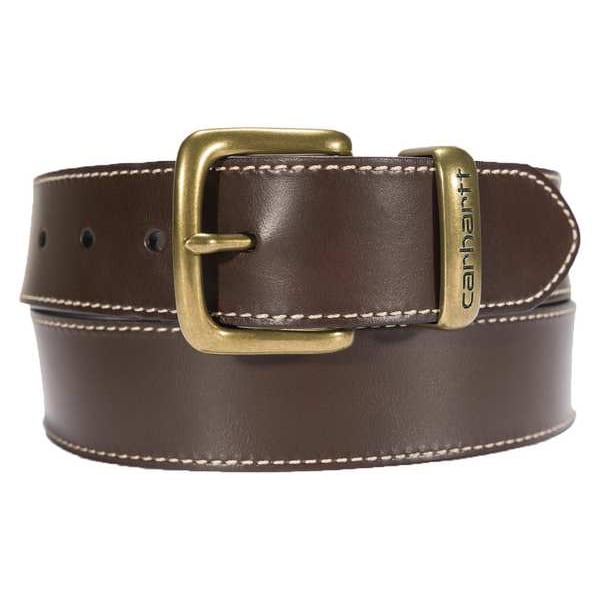 Carhartt Carhartt Debossed Metal Keeper Belt, Brown, Full Grain Bridle Leather, 40 in Length, 1 1/2 in Width - A000551120110