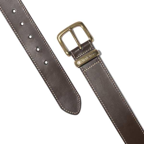 Carhartt Carhartt Debossed Metal Keeper Belt, Brown, Full Grain Bridle Leather, 40 in Length, 1 1/2 in Width - A000551120110