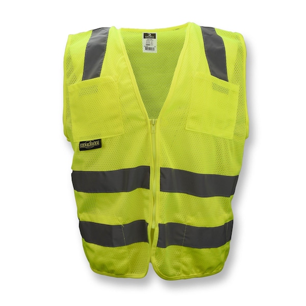 Radians Hi-Vis Safety Vest L Class 2 , Zipper 6 Pockets - SV8GML