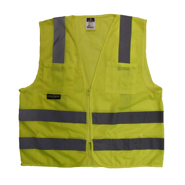 Radians Hi-Vis Safety Vest L Class 2 , Zipper 6 Pockets - SV8GML