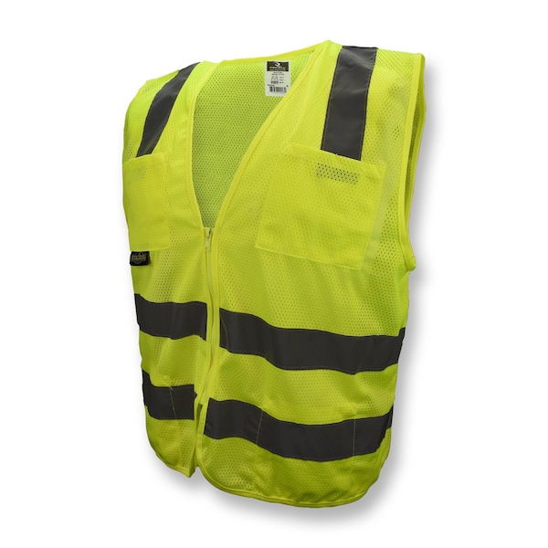 Radians Hi-Vis Safety Vest L Class 2 , Zipper 6 Pockets - SV8GML