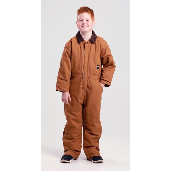 Berne Youth Insulated Softstone Bib Coverall, Brown Duck - Small - BI38BDR360