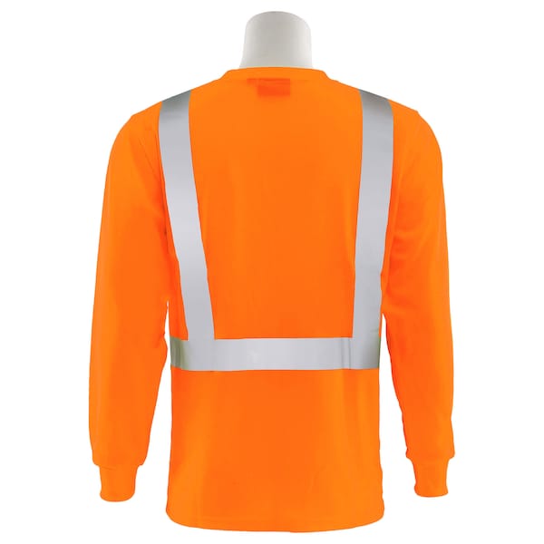Deltaplus Unisex Hi-Vis Long Sleeve Shirt w/ Black Bottom, 100% Polyester Birdseye Knit Mesh, 2XL - 62543