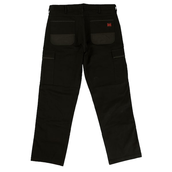 Tough Duck Pants, 30, BLACK, 98% Cotton/2% Spandex - 601076