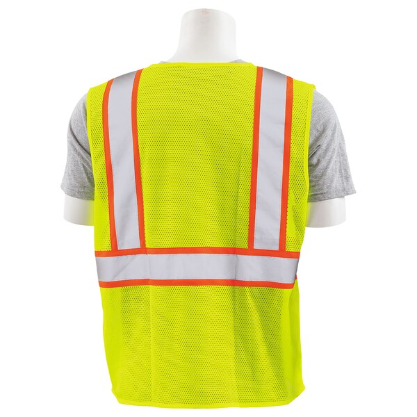 Deltaplus Safety Vest, Flame Retardant Treated, Class 2, S195C, Hi-Viz Lime, MD - 64720