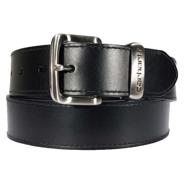 Carhartt Carhartt Debossed Metal Keeper Belt, Black, Full Grain Bridle Leather, 38 in Length, 1 1/2 in Width - A000551100109