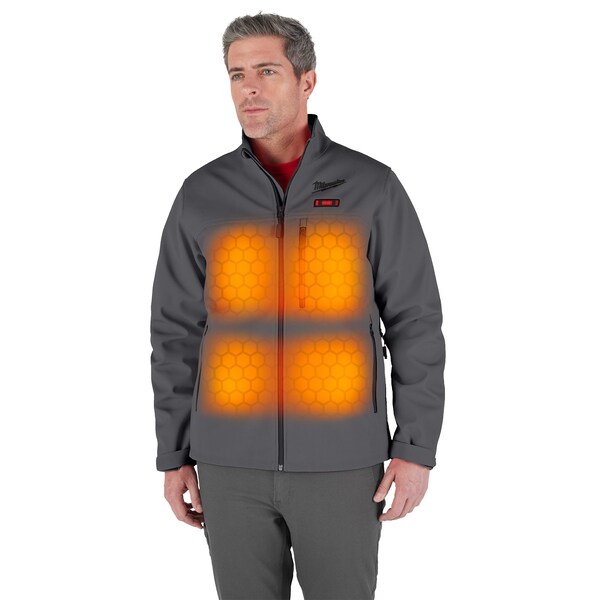 Milwaukee Tool M12 Heated TOUGHSHELL Men's Jacket, Gray, Heats 3 to 12 Hours, 3 Outside Pockets, S - M100G-21S