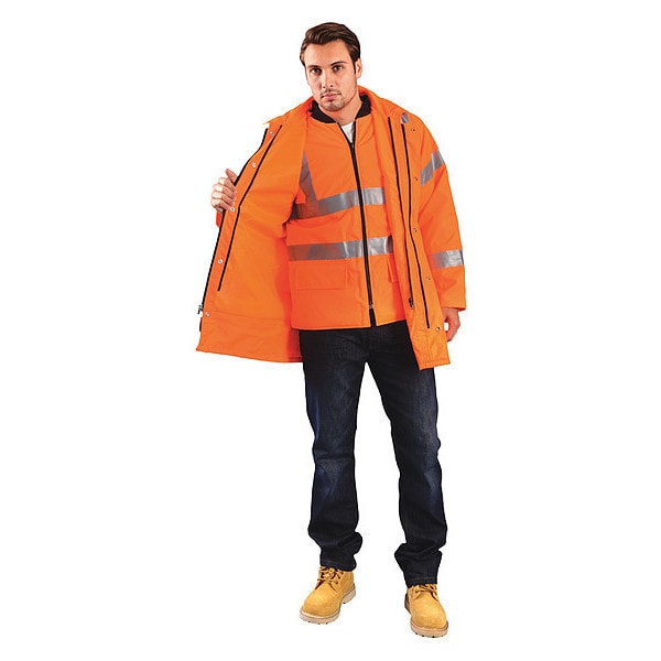 Occunomix Coat, Polyester, Class 3 R, Orange, 3XL - LUX-TJFS-O3X