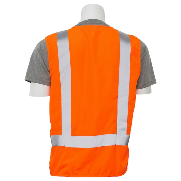 Deltaplus Safety Vest, Zipper, Hi-Viz, Orange, L - 61209