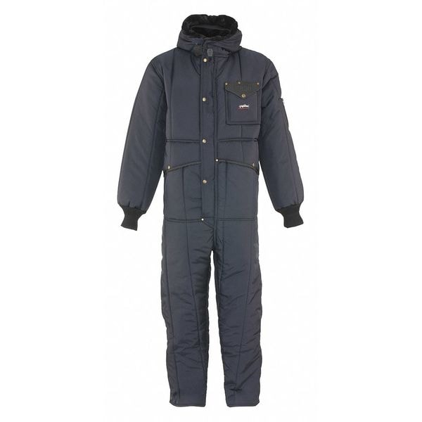 Refrigiwear 0381 Coverall Minus 50 Suit With Hood Navy Xl, Nylon, 400 den Fabric Weight, 31 in Inseam, Navy, XL - 0381RNAVXLG