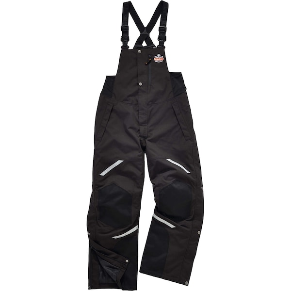 N-Ferno Thermal Bib Overalls, Black, 2XL, Nylon, 47" Waist, Black, 2XL - 6471