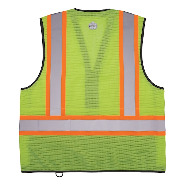 Ergodyne Two-Tone/Black Bottom Safety Vest 2XL, 3XL Class 2 U Back, , Zipper 2 Mic Tab, ID Window - 8251HDZBK