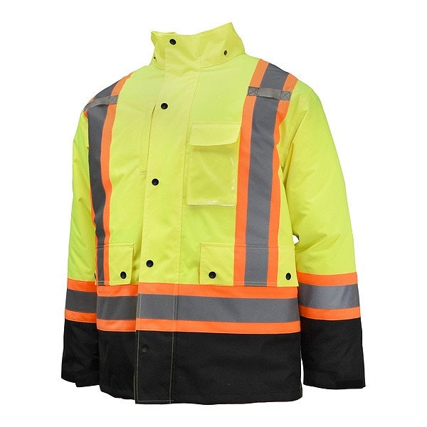 Radians Hi-Vis Reversible Bomber Jacket, Ripstop Polyester, Class Type R Class 3 Hi-Vis Green / Black, 3XL - SJ610B-3ZGS-3X