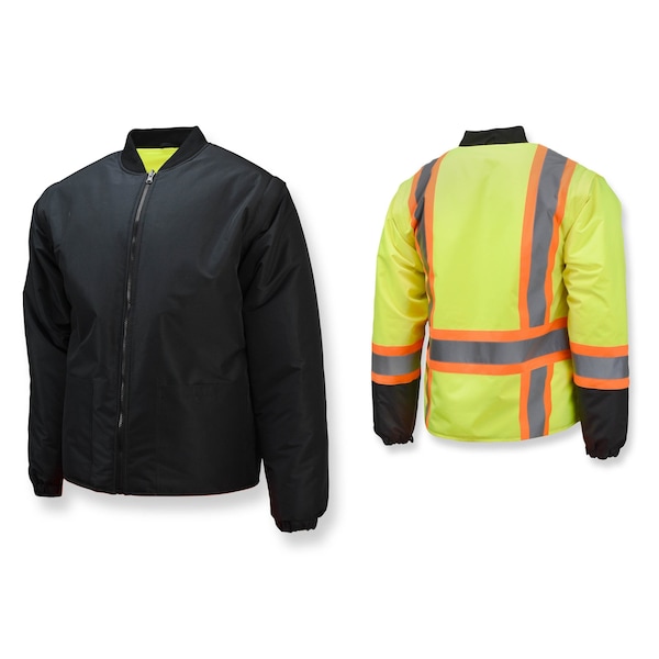 Radians Hi-Vis Reversible Bomber Jacket, Ripstop Polyester, Class Type R Class 3 Hi-Vis Green / Black, 3XL - SJ610B-3ZGS-3X
