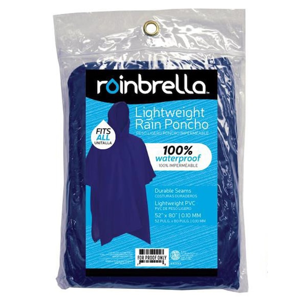 Rainbella Rainbrella Blue PVC Rain Poncho One Size Fits All - 48150