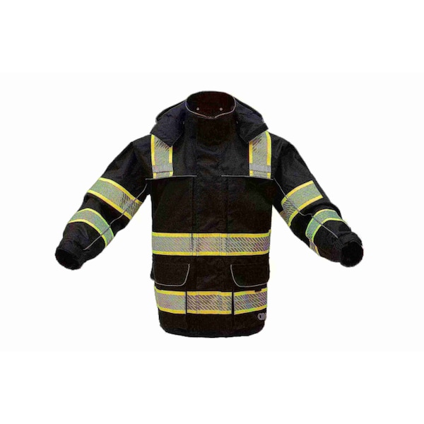 Gss Safety Hi-Vis Two Tone Quilted Jacket, Nylon Taffeta Shell, Class 3 Black, 3XL - 8009-3XL