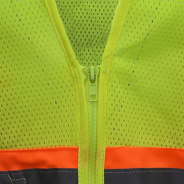 Radians Hi-Vis Self Extinguishing Vest with Two-Tone Trim 2XL Class 2 , Zipper Closure - SV225-2ZGM-2X