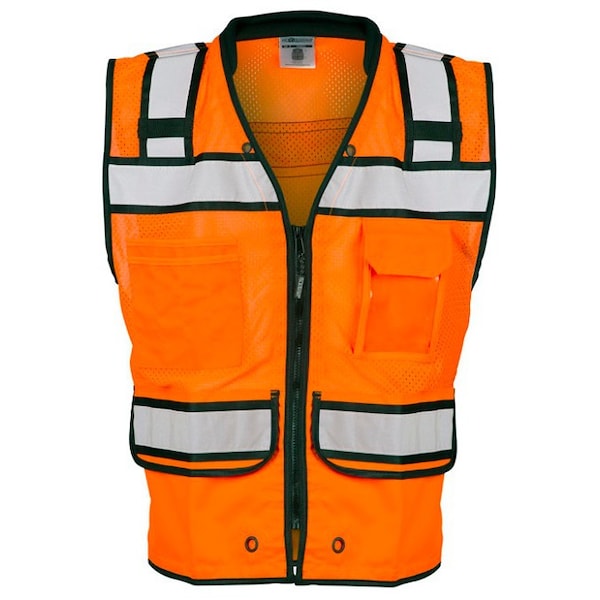 Kishigo 2XL, Orange Class 2 High Performance Surveyors Zipper Vest - S5005-2X