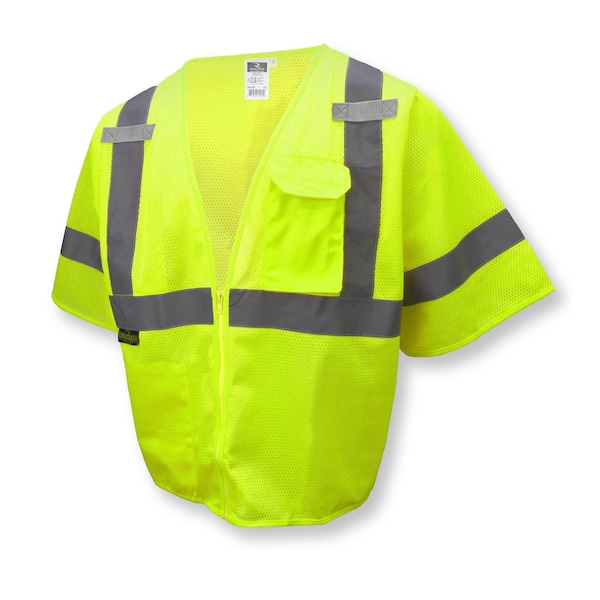 Radians Hi-Vis Economy Safety Vest Xl Class 3 , Zipper - SV3ZGM-L/XL
