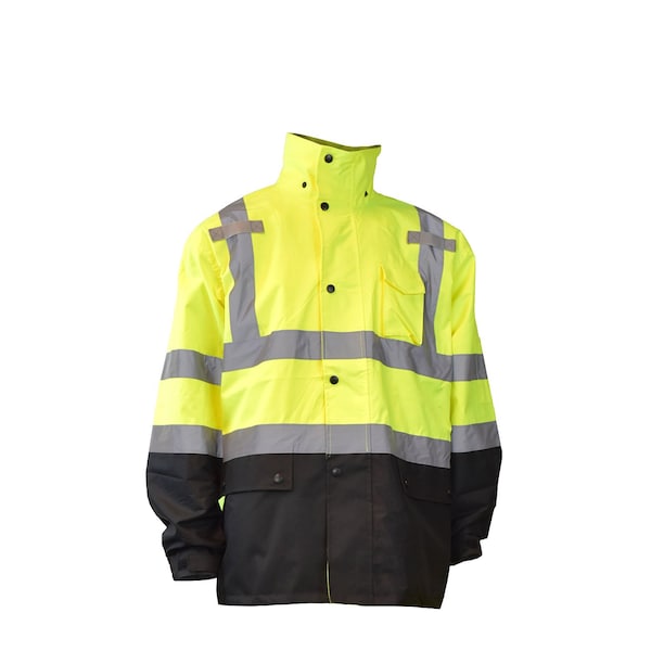 Radians Hi-Vis Rain Jacket, Oxford, Class Type R Class 3 Hi-Vis Green, M - RW30-3Z1Y-M