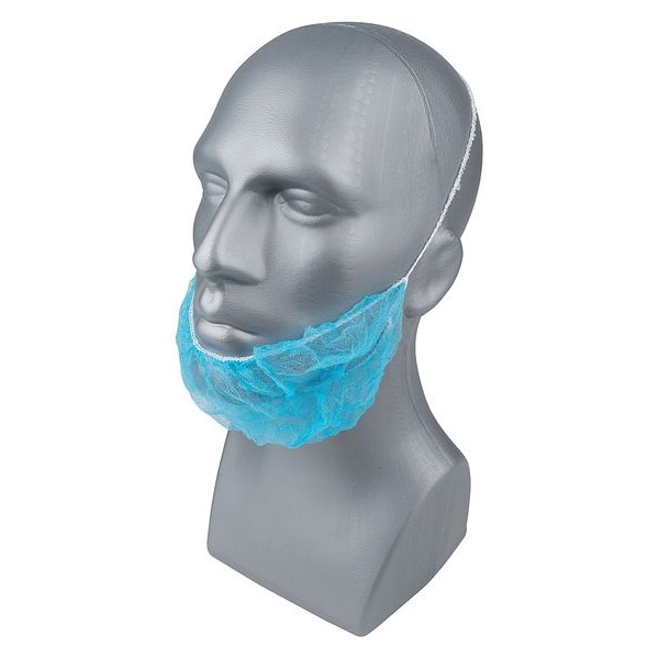 Condor Beard Cover, Polypropylene, 16 in Dia., Blue, Universal, 1000 PK - 23KX02