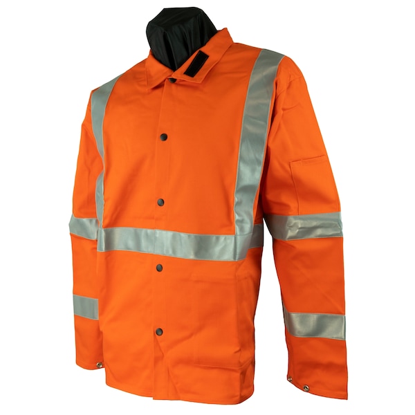 Powerweld High-Viz FR Cotton Welding Jacket, Orange, 2X-Large - PWOHVXXL