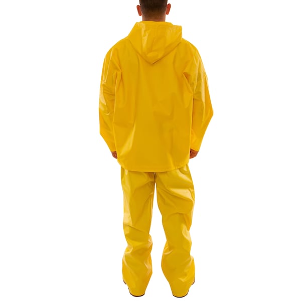 Tingley Rain Suit, Heavy Duty PVC, 10.5 mil Thick, Snap-On (Included), Yellow, L - S56307 L