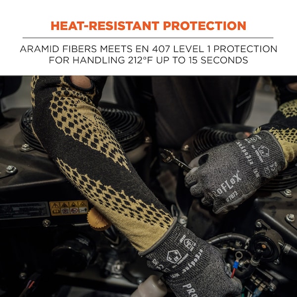 Ergodyne 18 in Yellow CR Protective Arm Sleeves - A5 Heat Resistant - 7951-PR18