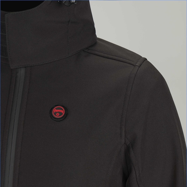 Pioneer Women's Heated Softshell Jacket, 4 Settings, 4-Way Stretch, Detachable Hood, Black, 4XL - V3210570U-4XL