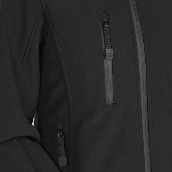 Pioneer Women's Heated Softshell Jacket, 4 Settings, 4-Way Stretch, Detachable Hood, Black, 4XL - V3210570U-4XL