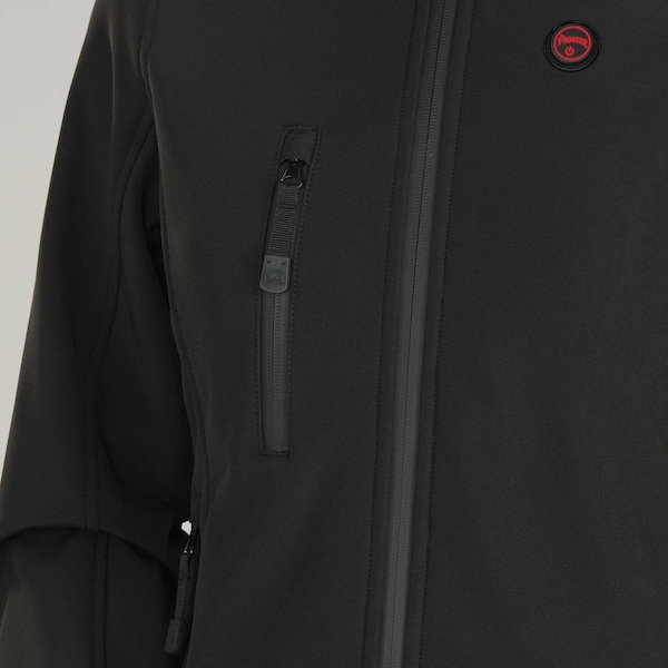 Pioneer Women's Heated Softshell Jacket, 4 Settings, 4-Way Stretch, Detachable Hood, Black, 4XL - V3210570U-4XL