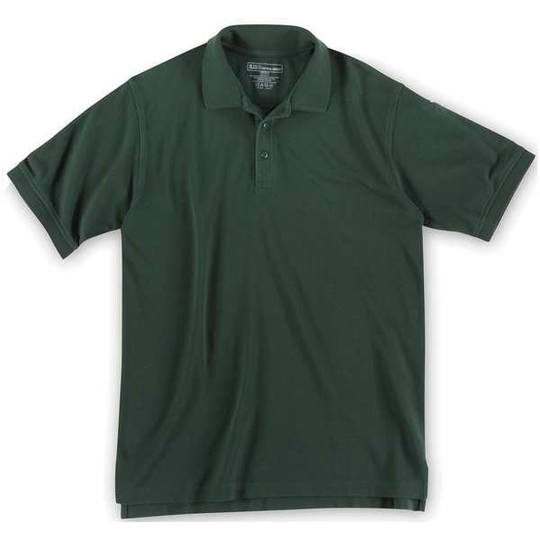 5.11 Tactical Polo Shirt, 40% Polyester, 60% Cotton, Button Closure, 2 Pocket(s), Dark Green - 41180T