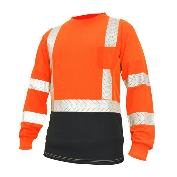 Ge Orange Hi-Vis/Black Long Sleeve Shirt W/Reflective Trims L - GS118OL