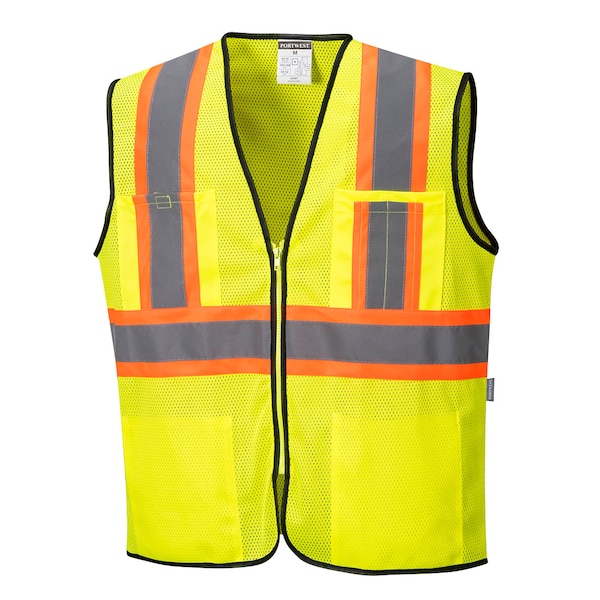 Portwest Frisco Hi-Vis Executive Safety Vest 3XL Class 2 , zipper 4 Pockets - US381
