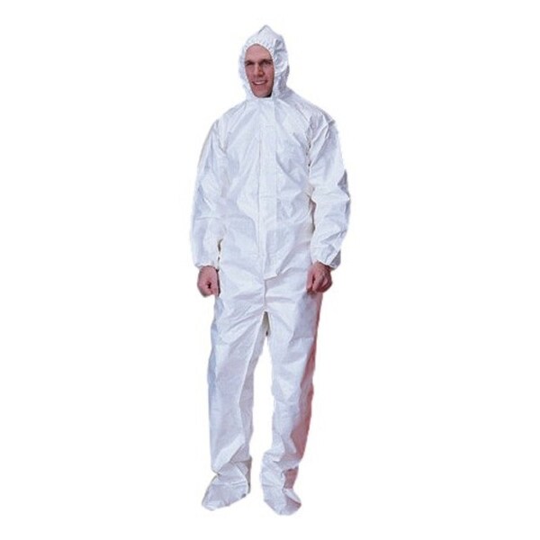 Comfitwear BULK PACK INDUSTRY PACKED Full Body Coverall Protection WHITE HOOD & BOOTS, 2XL, 25PK - TC-100 2XL-25PC