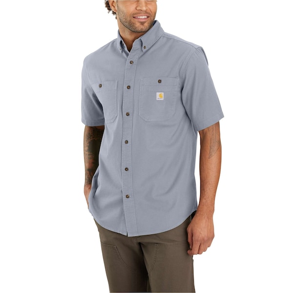 Carhartt Canvas Short Sleeve Shirt, 98% Cotton/2% Spandex, XL - 103555-GC0XLREG