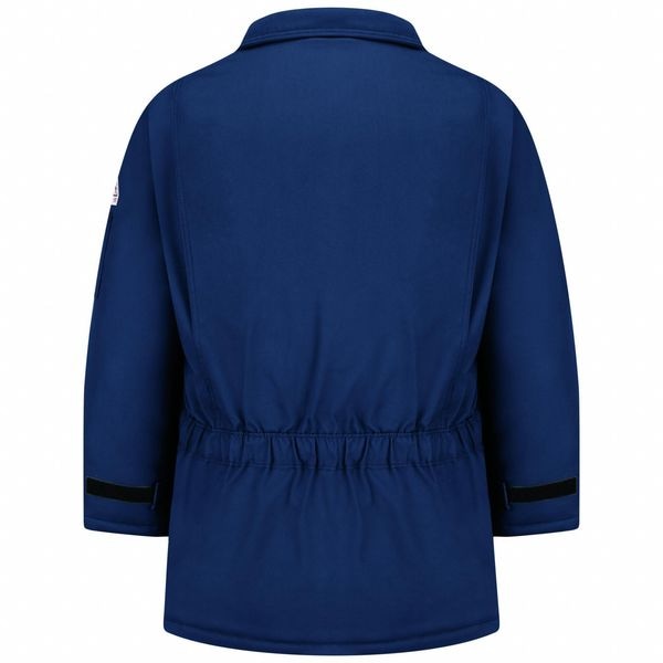 Bulwark FR Jacket, 34 cal/sq cm, XL, 7 oz Excel FR(TM) ComforTouch(R), Snaps, Zipper Closure - JLP8NV LN XL