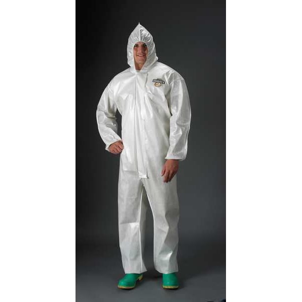 Lakeland Disposable Coverall, Hooded, 3XL, ChemMax(R) 2, Zipper, Elastic Cuff, Elastic Ankle, Bound Seam - PBLC44428-3X