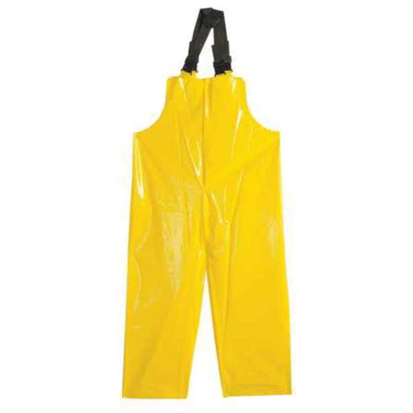 Polyco Rain Bib Overall, VR (Polyolefin), 31 in Inseam, 34 in to 36 in Waist, 8 mil Thickness, Yellow, L - 53524